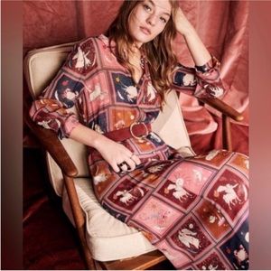 RARE Sezane Delphina dress in Astro Print size 36/S